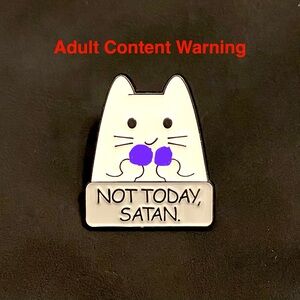 Adult Cute Cat Enamel Pin (Maybe)